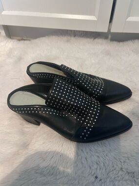 1. State Black Studded Slip-On Mule Heels - Women